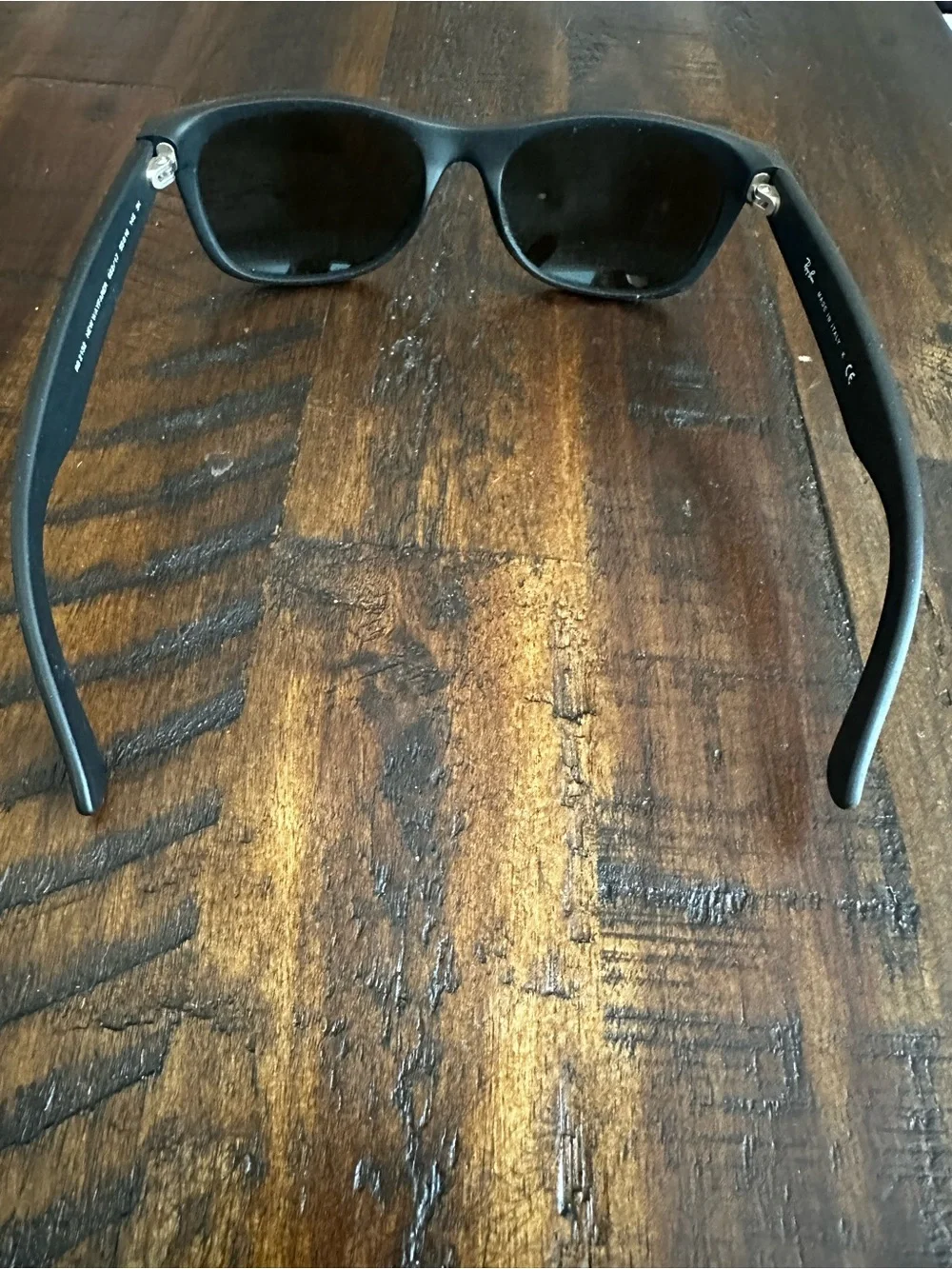 Authentic Ray-Ban New Wayfarer Black Frame Sunglasses with Blue Mirrored Lenses